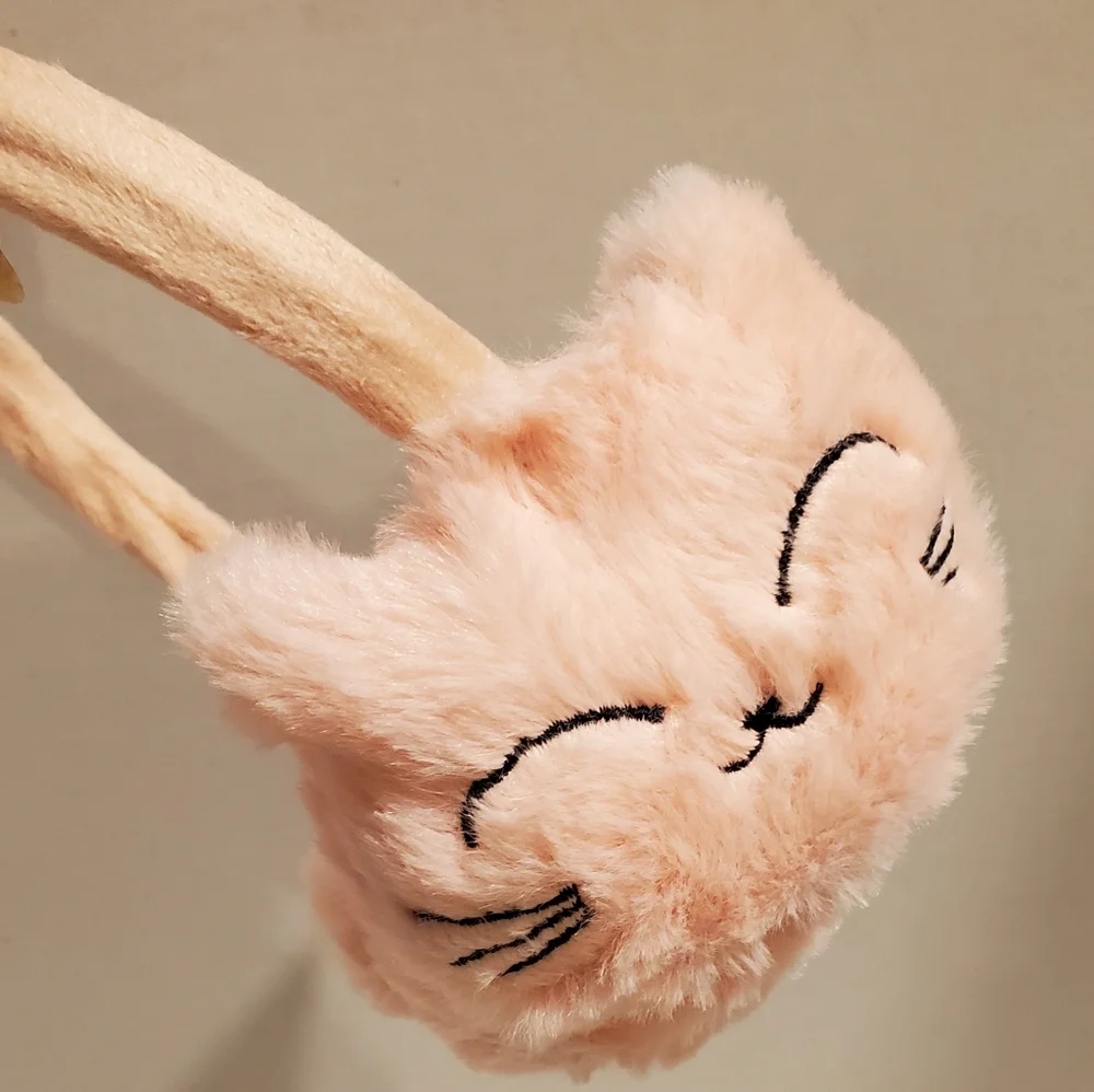 Infant Or Child Pink Kitten Ear Muffs